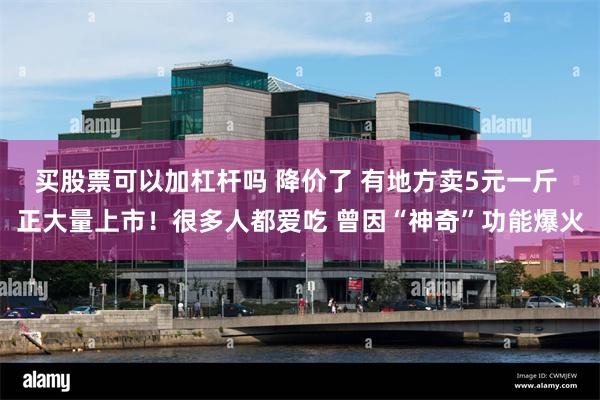 买股票可以加杠杆吗 降价了 有地方卖5元一斤 正大量上市！很多人都爱吃 曾因“神奇”功能爆火