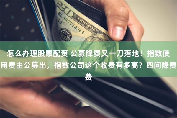 怎么办理股票配资 公募降费又一刀落地！指数使用费由公募出，指数公司这个收费有多高？四问降费