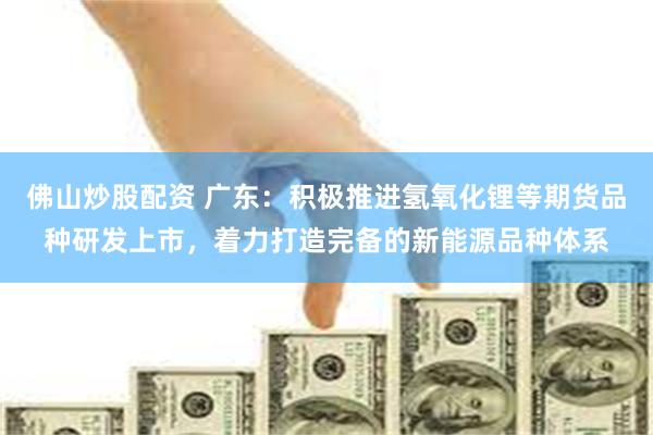 佛山炒股配资 广东:积极推进氢氧化锂等期货品种研发上市,着力打造完备的新能源品种体系